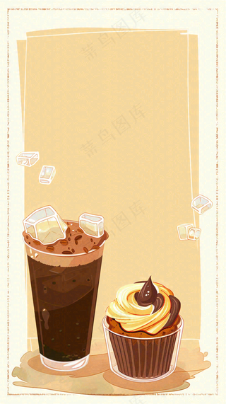 夏日饮品饮料清凉背景