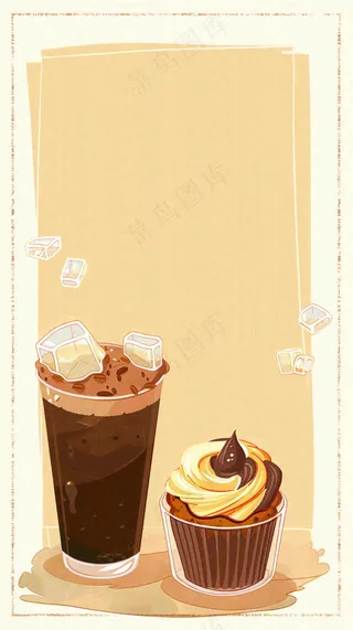 夏日饮品饮料清凉背景