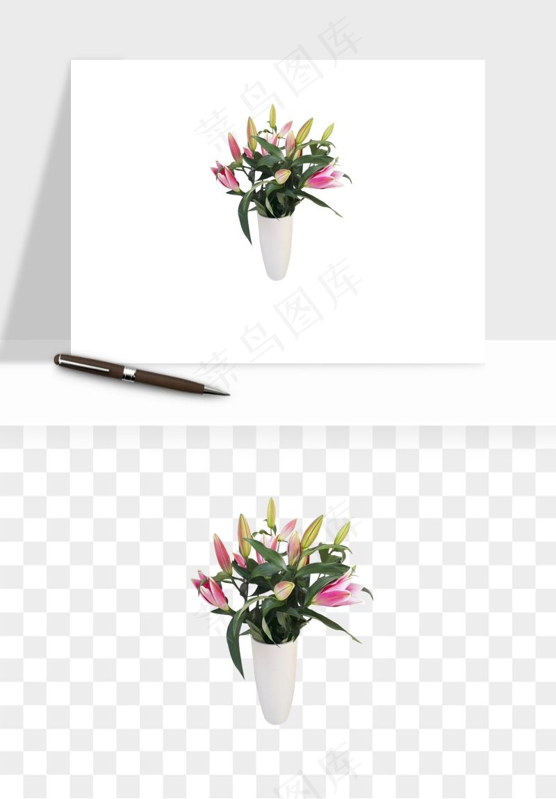 花瓶摆件花艺png免抠图