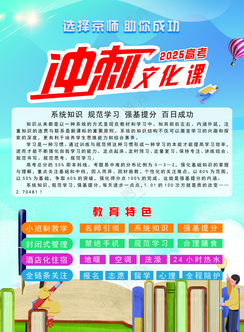 蓝色清新冲刺2025年高考