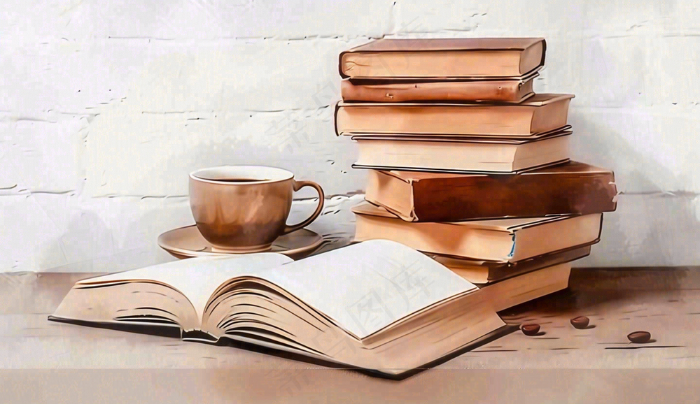 下午茶休闲学习阅读场景世界读书日摄影图