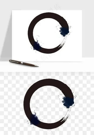 墨迹水墨圆圈圆环边框
