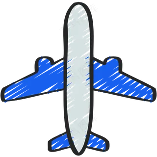 飞机 铅笔手绘图标 icon