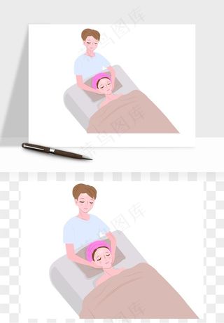 手绘面部人物护肤矢量