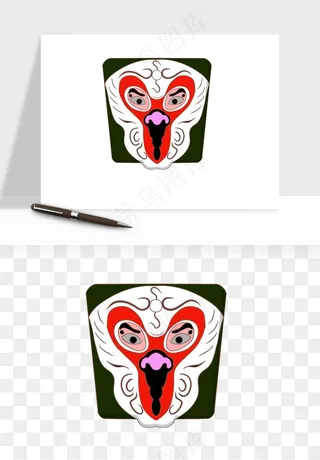 手绘戏剧脸谱卡通面具png免抠