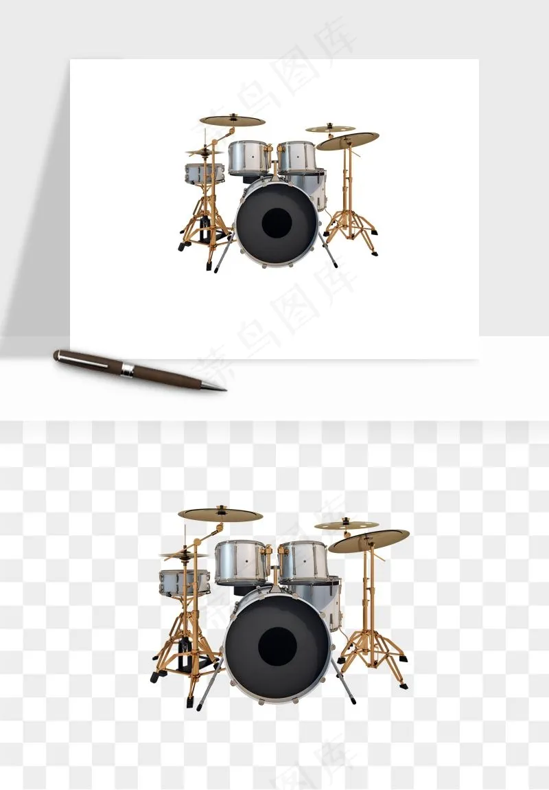 摇滚架子鼓乐器png免抠