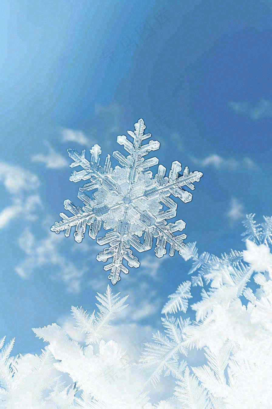 冬天白雪覆盖寒冷唯美雪景大寒插画背景