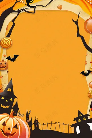 万圣节南瓜灯捣蛋恐怖背景