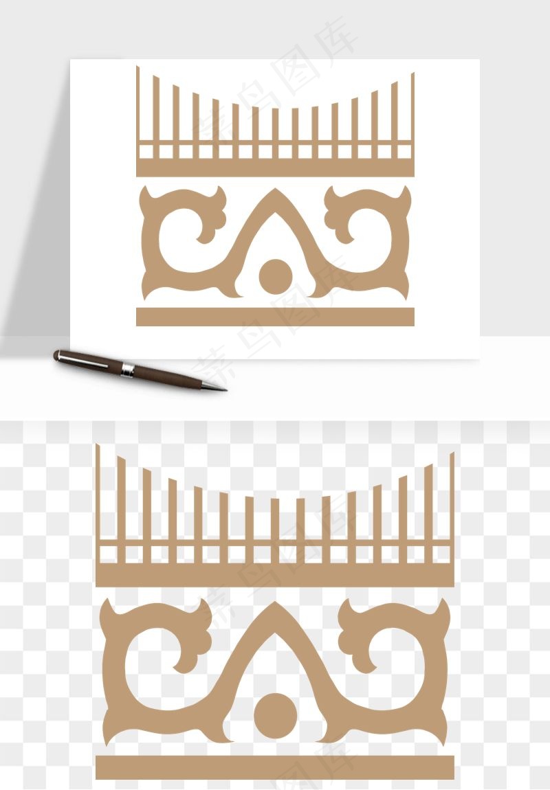 中式边框花纹图案png免抠