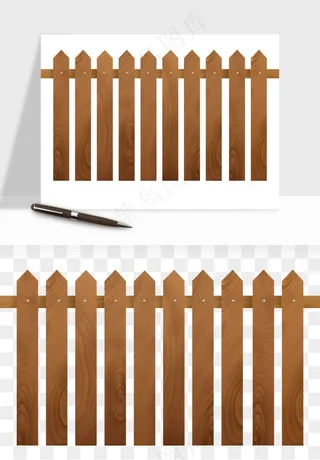 手绘围栏护栏栅栏png免抠