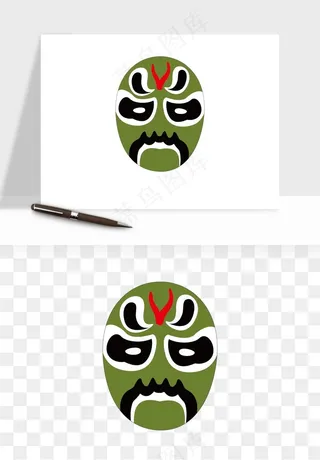 手绘戏剧脸谱卡通面具png免抠