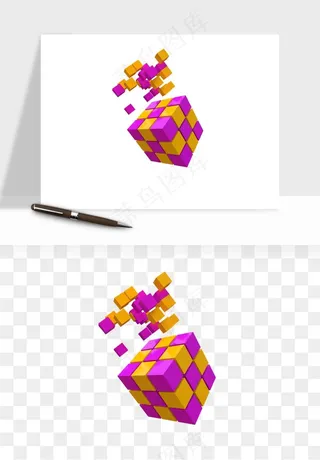 立体创意魔方png免抠
