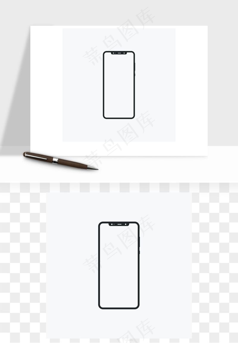 手机边框模型矢量png免抠