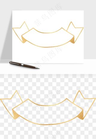 金色植物花环边框png免抠