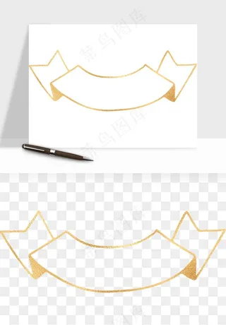 金色植物花环边框png免抠