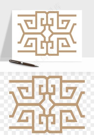 中式边框花纹图案png免抠