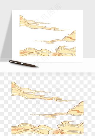 国潮祥云海浪云层云彩png免抠