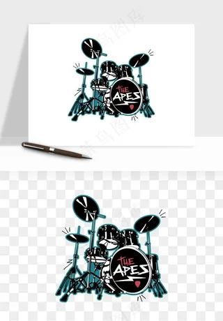 摇滚架子鼓乐器png免抠