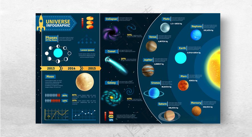 矢量航天信息图表星系太空