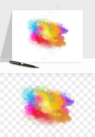 水彩泼墨涂鸦墨迹元素png免抠