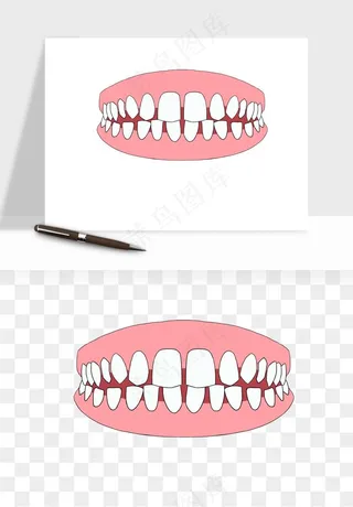 手绘牙齿矫正拔牙png免抠