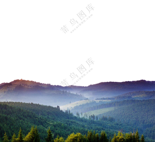 丘陵地貌树木植被风光摄影免抠图片