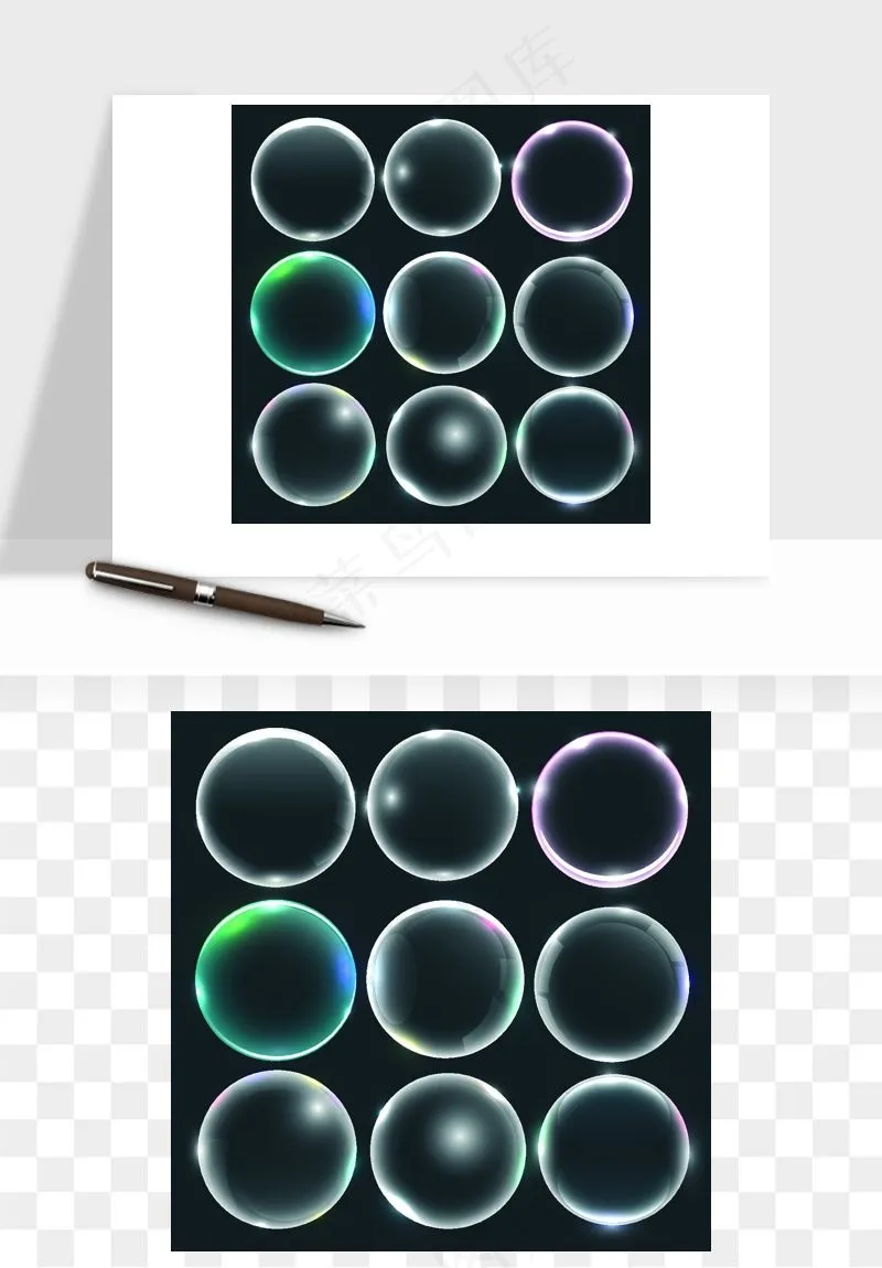 彩色气泡肥皂泡矢量png免抠