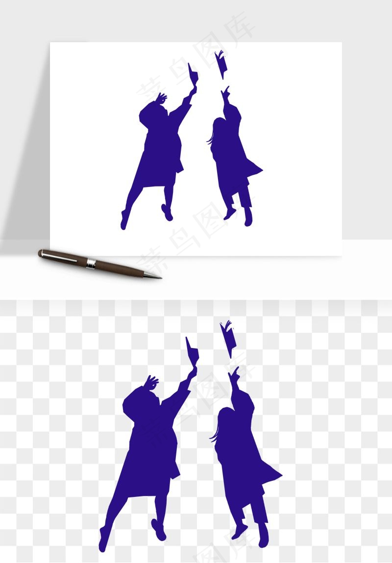 毕业季同学青春人物剪影png免抠