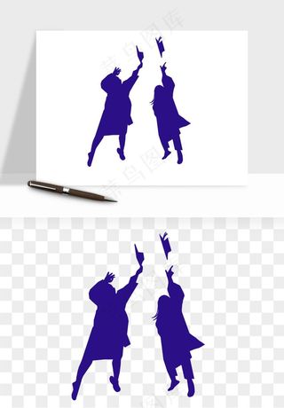 毕业季同学青春人物剪影png免抠