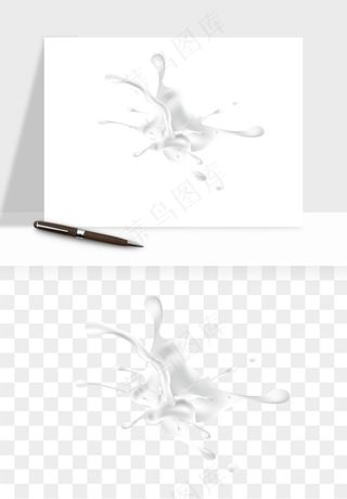 飞溅的牛奶牛奶杯元素png免抠