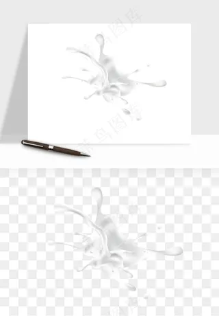 飞溅的牛奶牛奶杯元素png免抠