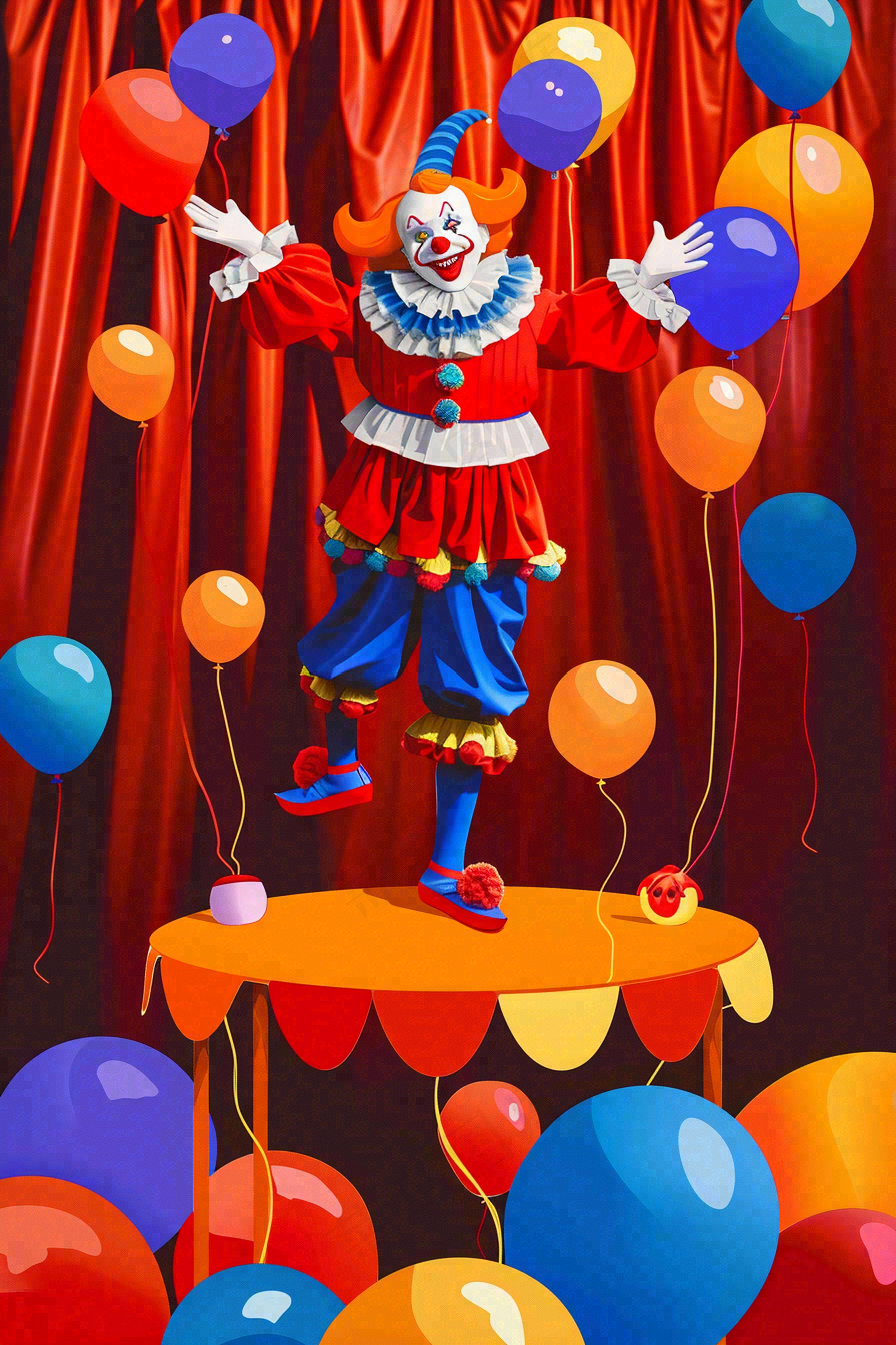 马戏团小丑表演游乐园愚人节摄影图