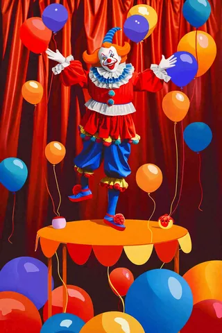 马戏团小丑表演游乐园愚人节摄影图