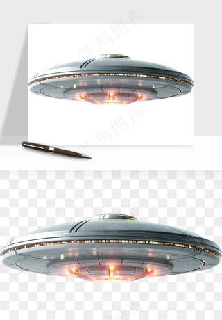 立体飞碟UFO外星人飞船png免抠