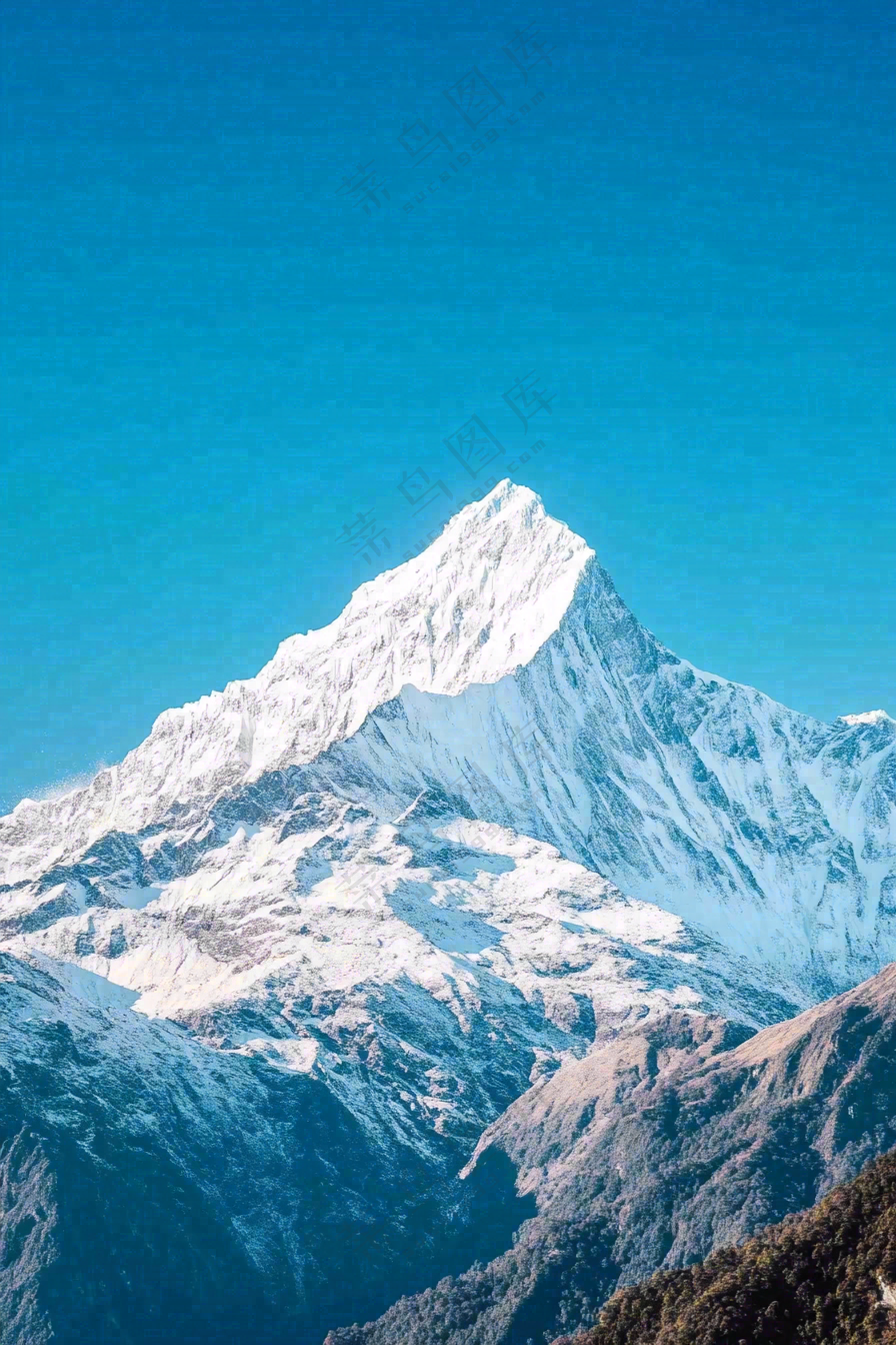 高原高山雪山风光风景摄影图