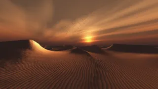 夕阳下的沙漠风景