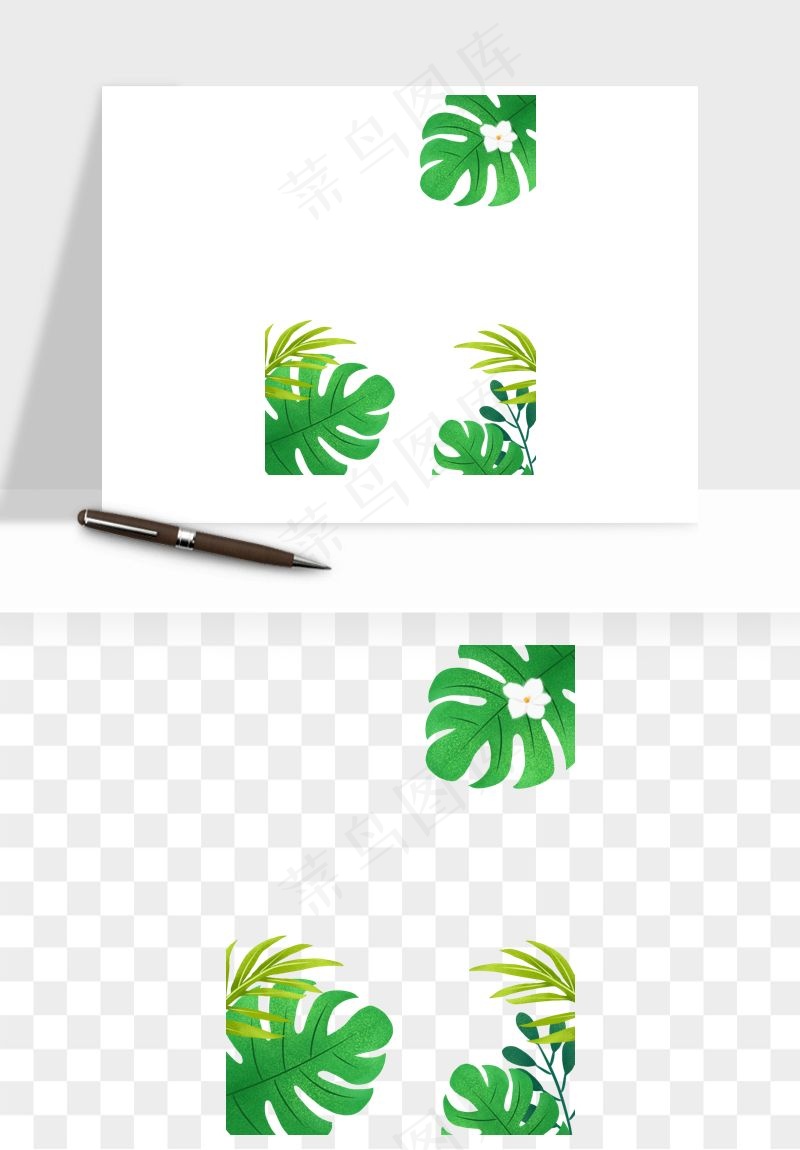 植物花卉边框装饰png免抠