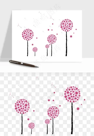 唯美蒲公英种子png免抠