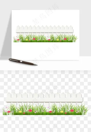 手绘围栏护栏栅栏png免抠