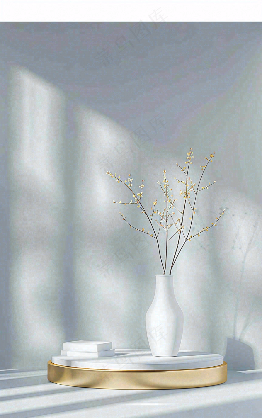 美妆护肤3d展台清新背景
