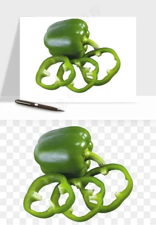 青圆椒蔬菜png免抠