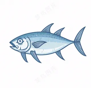 海洋鱼类海鲜卡通插画免抠