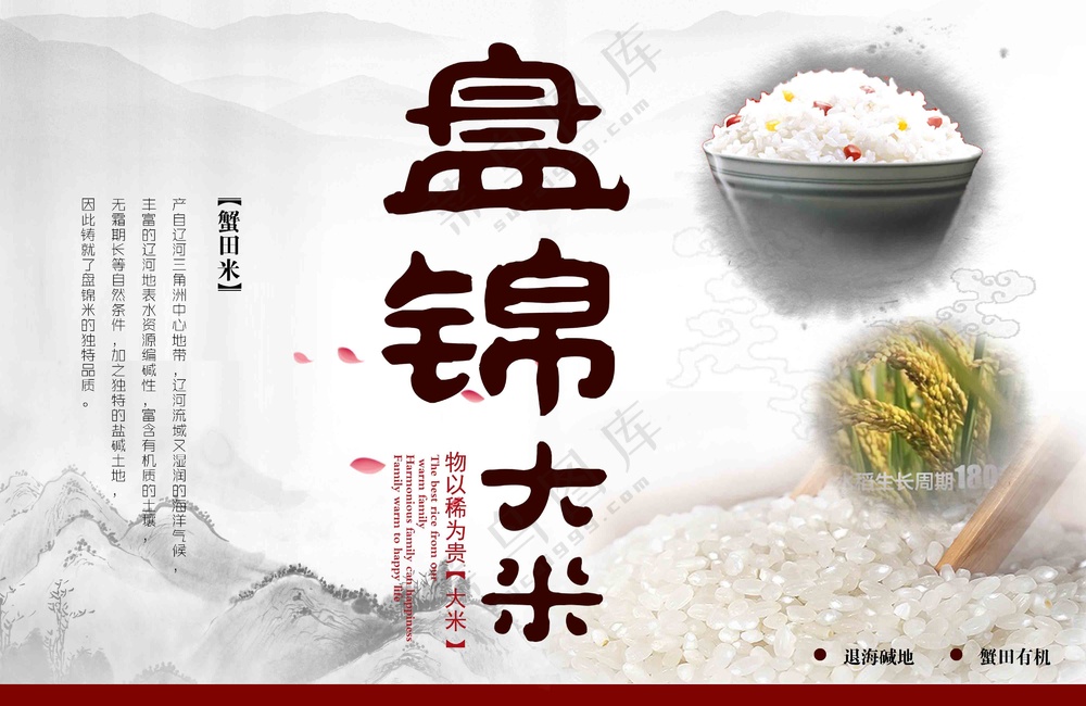 传统中国风大米简介展板