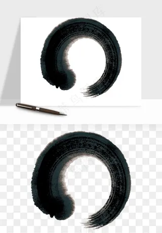 墨迹水墨圆圈圆环边框