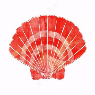 海洋扇贝贝壳卡通插画免抠