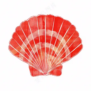 海洋扇贝贝壳卡通插画免抠