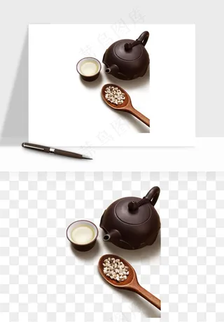 中国风茶壶茶几png免抠图