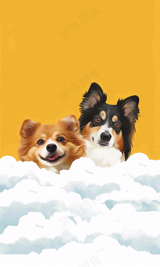 宠物常识宠物攻略猫狗卡通插画背景