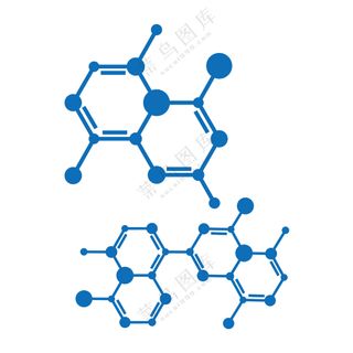 蓝色化学符号卡通手绘
