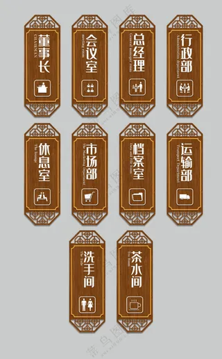 复古科室牌木标牌矢量素材